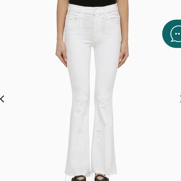 MOTHER Denim - Mother The Weekender Fray white denim jeans
